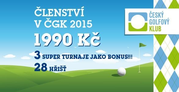 ČGK - golfové členství 2015 + 3x fee (i na turnaje) k využití na 28 hřištích jako bonus 