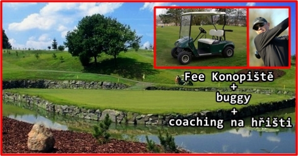 Green fee 18 jamek na Konopišti s bugynou + coaching profesionálního trenéra při hře, sleva 43%