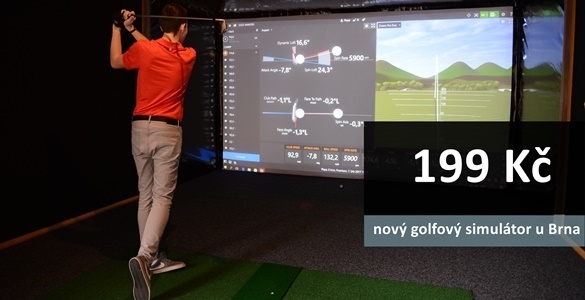 Nový golfový simulátor u Brna  - hodina hry na Trackmanu až pro 4 hráče jen za 199 Kč