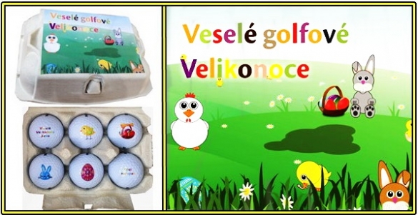 6 golfových vajíček s velikonočními motivy - výběr různých nosnic, viz další varianty
