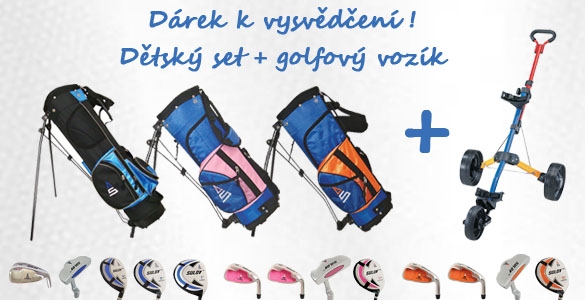 Dětský golfový set Sulov + tříkolový vozík se slevou až 40%!