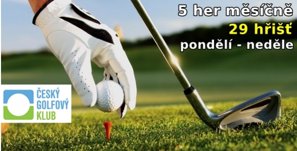 Hrajte golf 5x měsíčně na 29 hřištích kdykoliv až do konce roku jen za 8390 Kč Hrajte golf 5x měsíčně na 29 hřištích kdykoliv až do konce roku jen za 8390 Kč