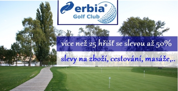 Erbia Golf Club - registrace, slevy až 50% na více než 25 hřištích, zvýhodněný DR na Cindě, poukaz 150 Kč na zboží a další výhody