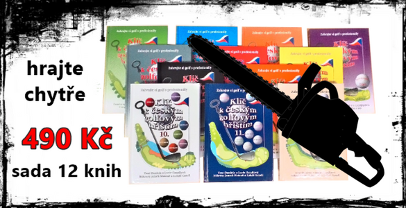 KNIŽNÍ MASAKR: Klíč k českým golfovým hřištím - 1 díl za 90 Kč, sada 12 ks za 490 Kč, hrajte takticky! 
