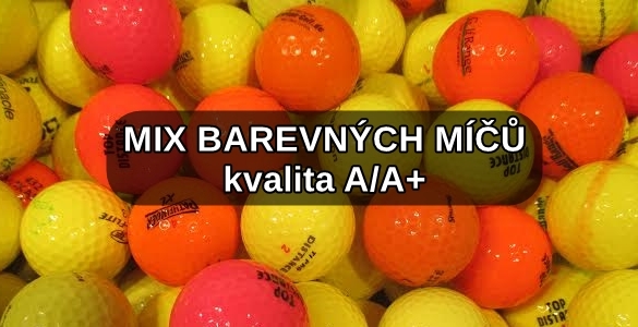 Barevné golfové míče hrané v nejlepší kvalitě A/A+, mix barev, jen 12 Kč/ks