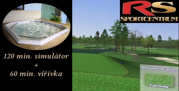 RS Sportcentrum - 120 min. na golfovém simulátoru + 60 min. ve vířivce až pro 6 osob v Praze, sleva 41%!