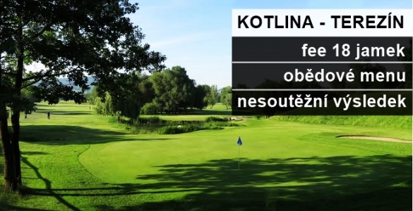 GOLF KOTLINA TEREZÍN - Green fee 18 jamek s možností úpravy  HCP + obědové menu se slevou 46%!