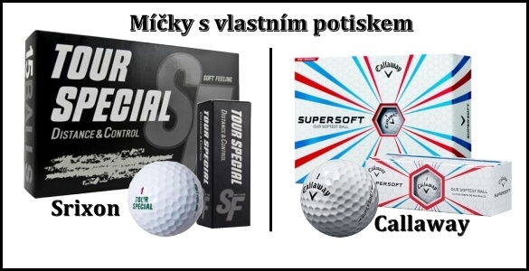 GOLFOVÉ MÍČKY Srixon Tour Special + VLASTNÍ POTISK  15 ks se slevou 43% NEBO varianta Callaway