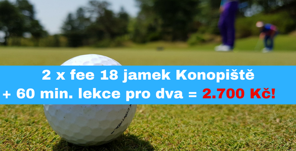 Green fee 18 jamek Konopiště + 60 min s profíkem PRO DVA = 1.350 Kč/osoba