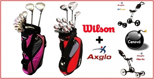 Golfový set Wilson 1200 GE pánský  + superskladný kanadský Axglo vozík Flip n Go = 9650 Kč