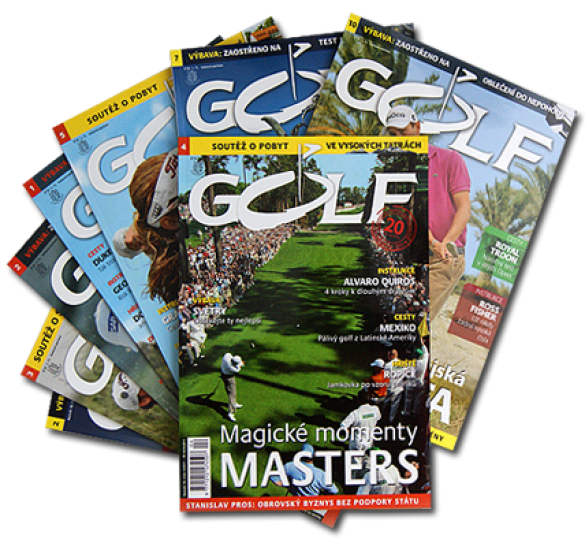 Časopis Golf půlroční předplatné 6+1 číslo zdarma + 6 voucherů 1fee=2 hráči, sleva 49%! 