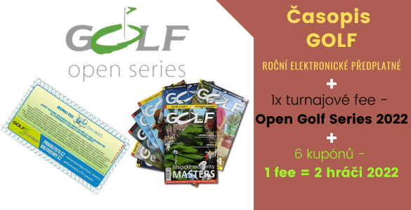 Časopis Golf - roční elektronické předplatné + turnajové fee na Open Golf Series + 6 poukazů na 1fee=2hráči se slevou 39%
