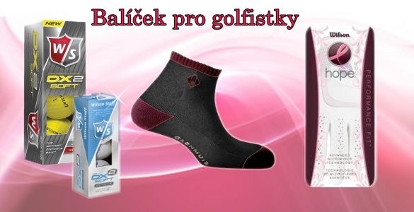 Balíček pro golfistky -  1x rukavice, 2x pár ponožek, 3x golfový míček DX2 