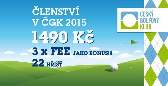 ČGK - golfové členství za 1490 Kč + 3x fee na 22 hřištích jako bonus 