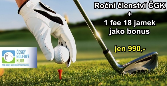 ČGK - roční golfové členství + 1 fee jako bonus = 990 Kč
