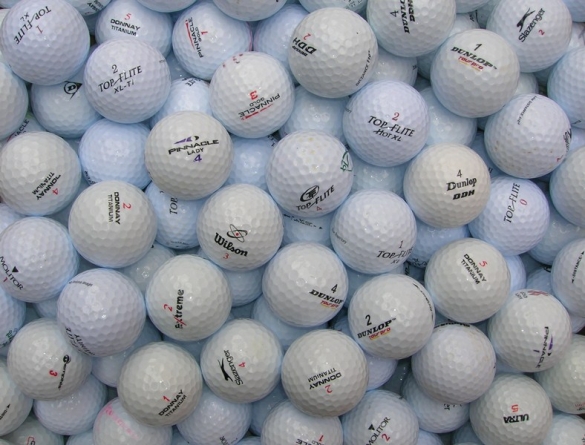 50 ks hraných golfových  míčků - mix značek, kvalita A+ se slevou 50%.