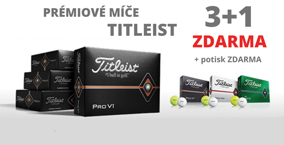 TITLEIST premiové míče v jarní akci: 3+1 tucet zdarma a vlastní potisk navrch 