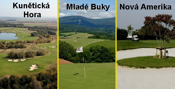 Golfový trojboj ve východních Čechách: Kunětická Hora + Mladé Buky + Nová Amerika - 3 fee se slevou 43%!