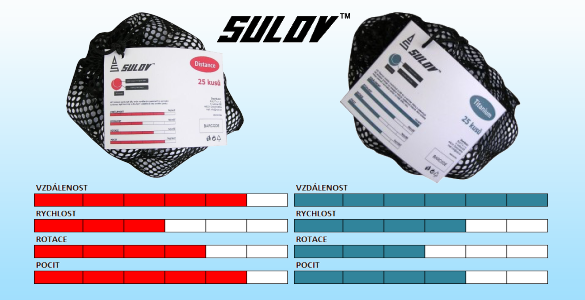 Nové golfové míčky Sulov Titanium nebo Distance 25 ks v síťce za 15,80 Kč/ks