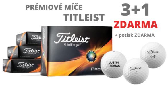 TITLEIST premiové míče v jarní akci: 3+1 tucet zdarma a vlastní potisk navrch 