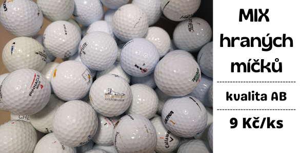 Hrané míče 50 ks - AB kvalita mix značek, jen 9 Kč / ks. Doplňte golfovou munici na sezonu!