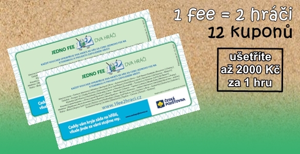1fee=2 hráči - hrajte v roce 2015 dva za cenu jednoho na více než 50 hřištích. Jen 379 Kč za 12 kupónů! 1fee=2 hráči - hrajte v roce 2015 dva za cenu jednoho na více než 50 hřištích. Jen 379 Kč za 12 kupónů!