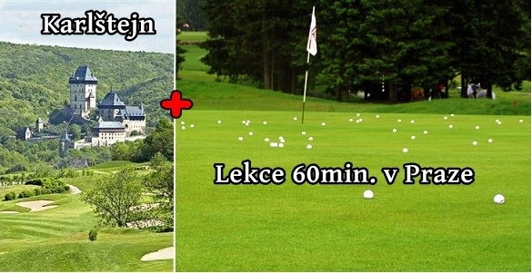 Luxusní fee 18 jamek na Karlštejn jako dárek k výživné golfové lekci v Praze - 4 varianty